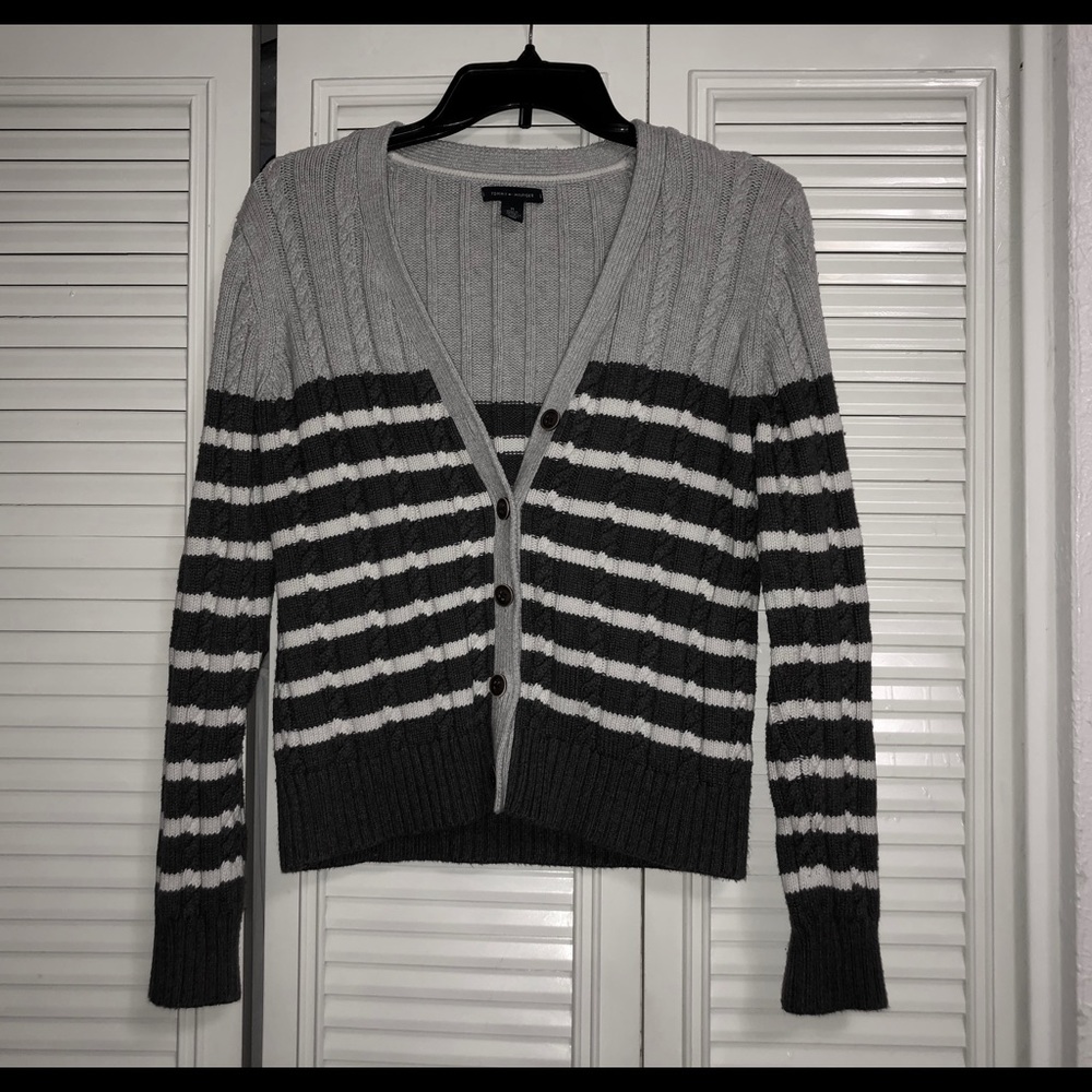 TOMMY HILFIGER Gray Knit Cardigan